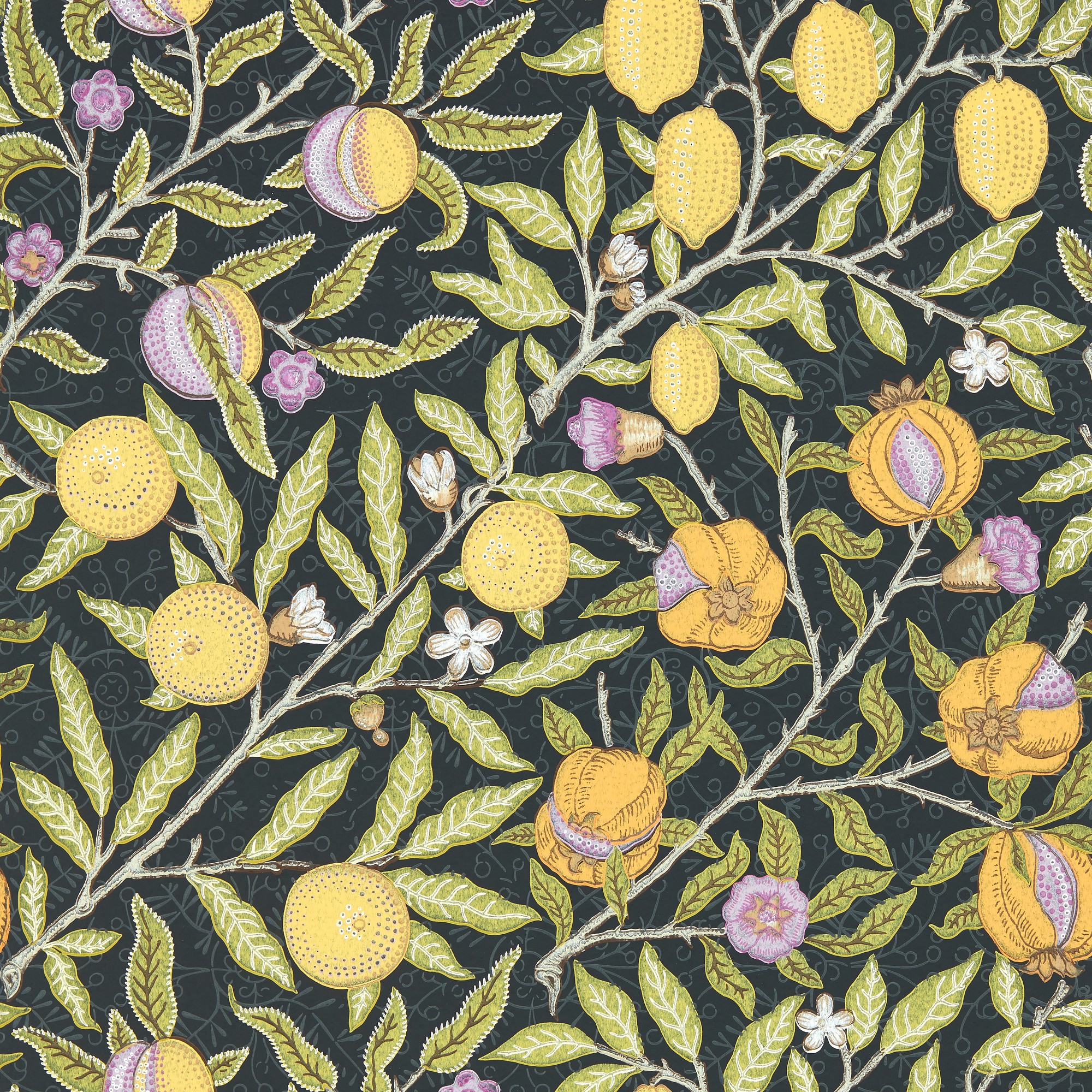 Fruit Wallpaper 510019 By Morris Co In Moonlit Black